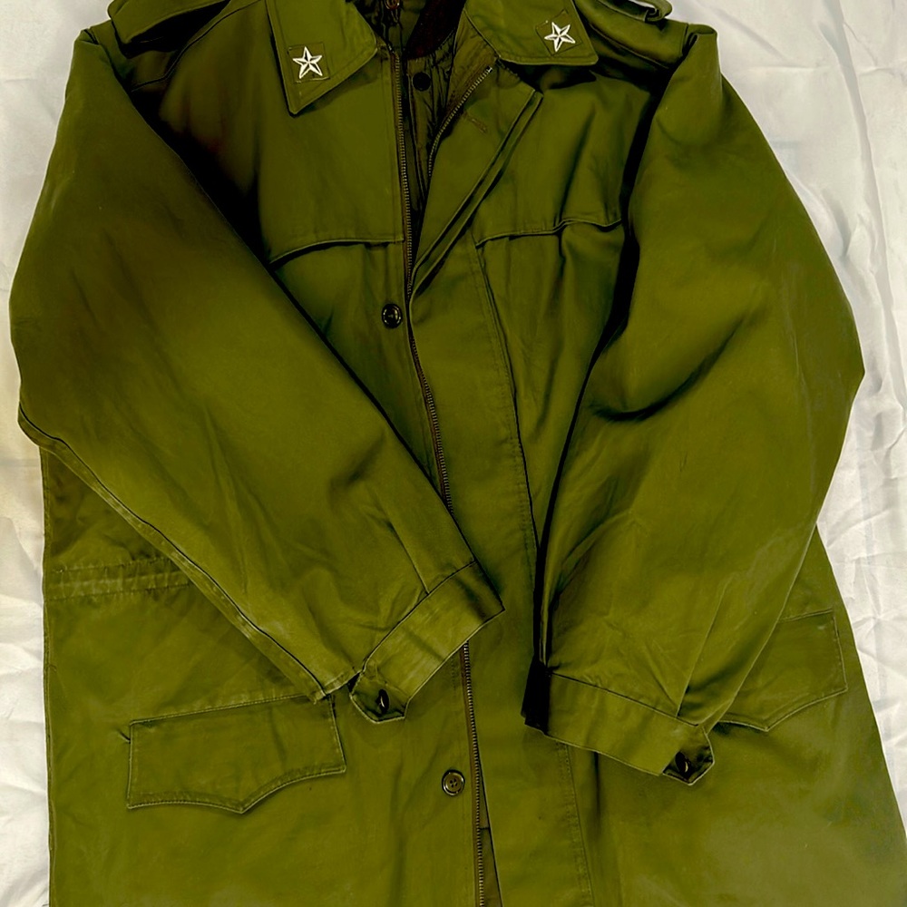World War II style military jacket olive green